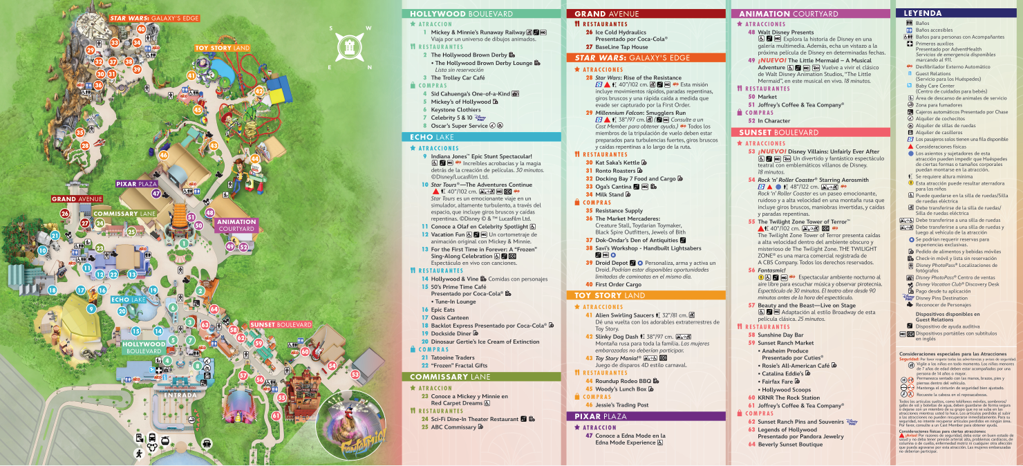 Mapa Disney Hollywood Studios